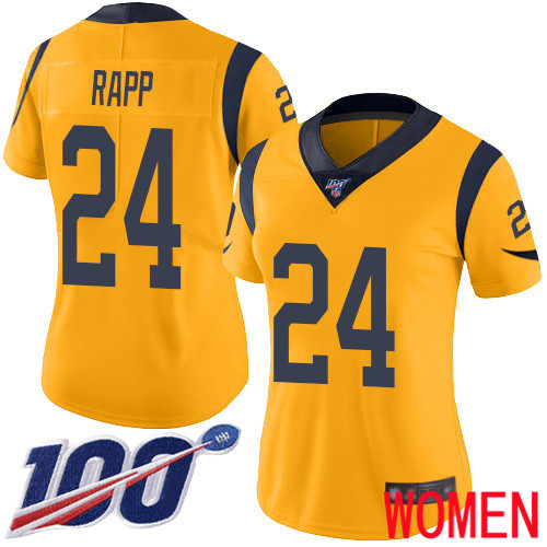Los Angeles Rams Limited Gold Women Taylor Rapp Jersey NFL Football #24 100th Season Rush Vapor Untouchable->youth nfl jersey->Youth Jersey